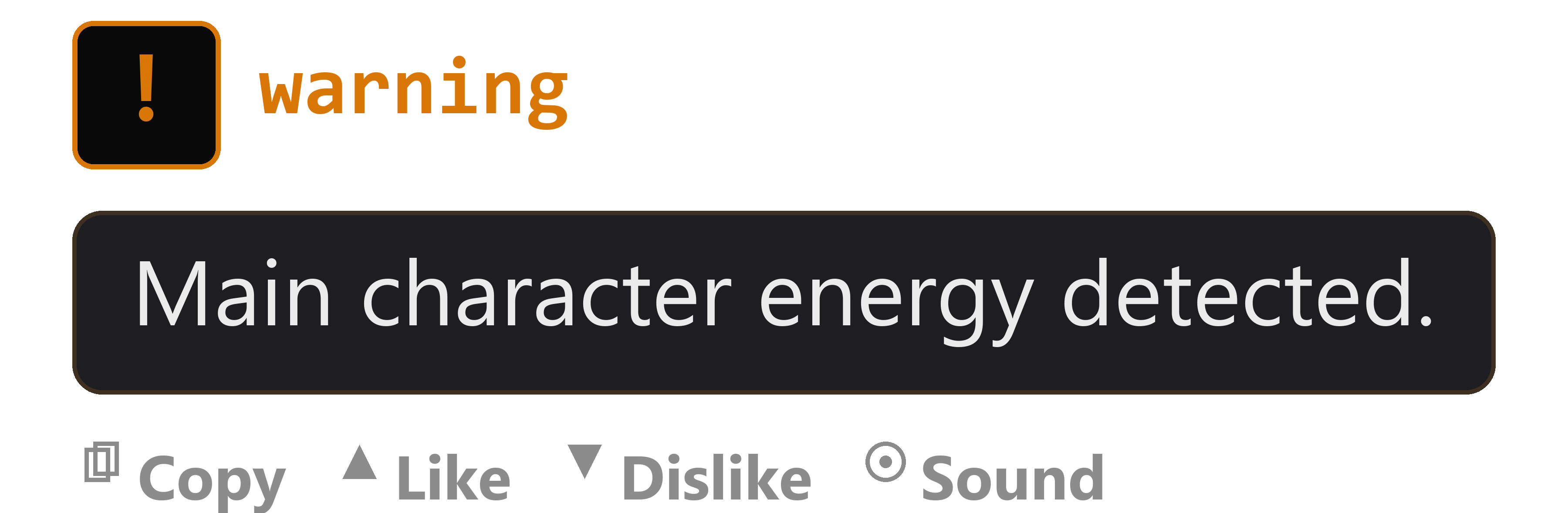 Main character energy detected